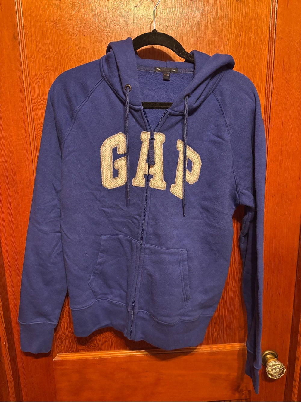 GAP Cobalt Blue Zip-up Hoodie with Subtle Logo Tag